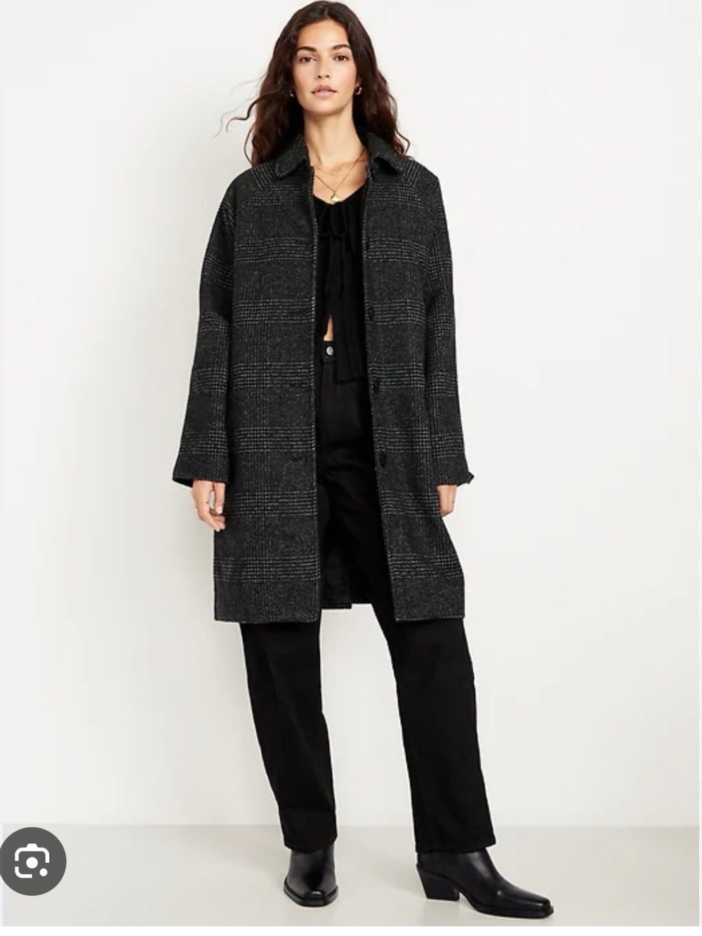 Old Navy Black Pea car Coat - Button-Front Minimalist Style size xs